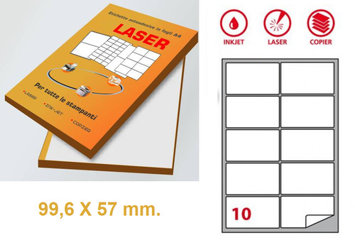 100 fogli carta adesiva - 100,