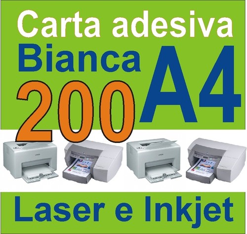Carta adesiva bianca 200 - bianca,